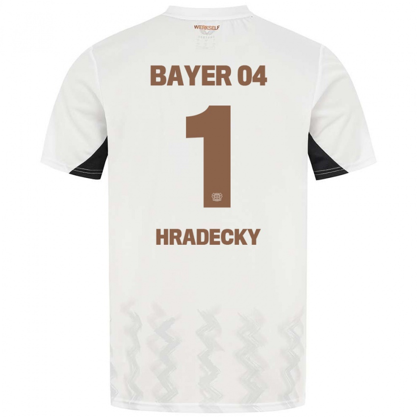 Miesten Lukas Hradecky #1 Valkoinen Musta Vieraspaita 2024/25 Lyhythihainen Paita T-Paita