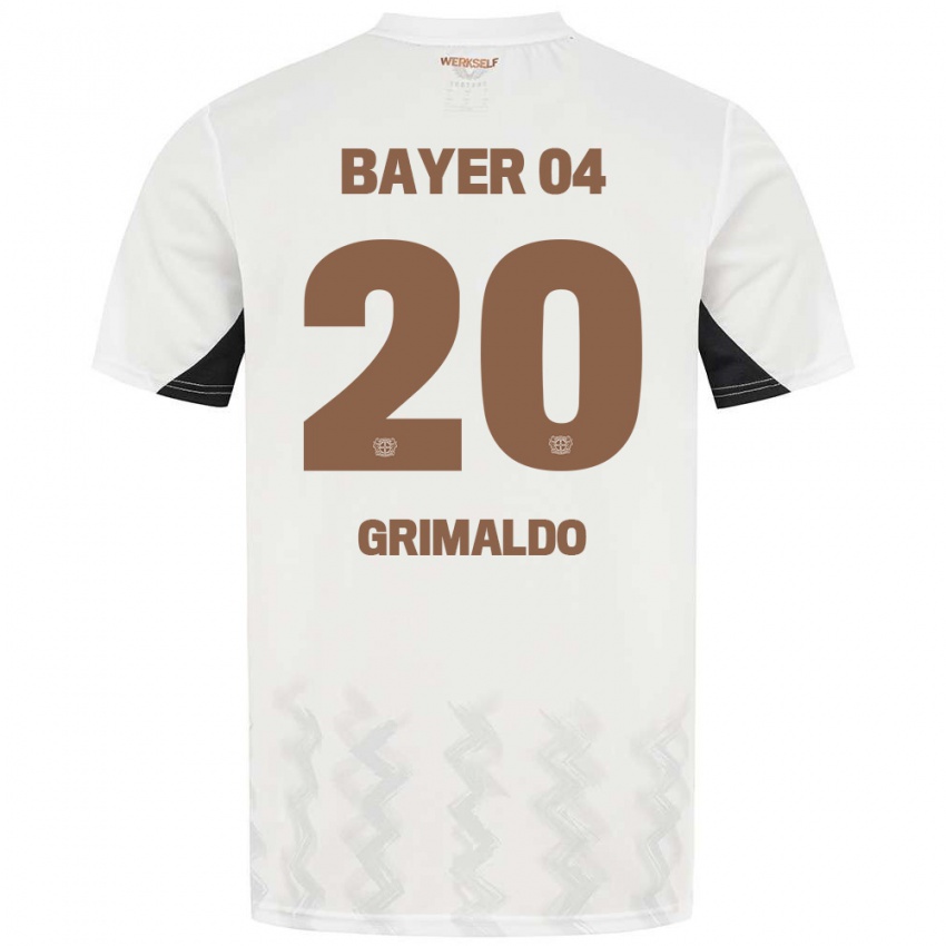 Miesten Alejandro Grimaldo #20 Valkoinen Musta Vieraspaita 2024/25 Lyhythihainen Paita T-Paita