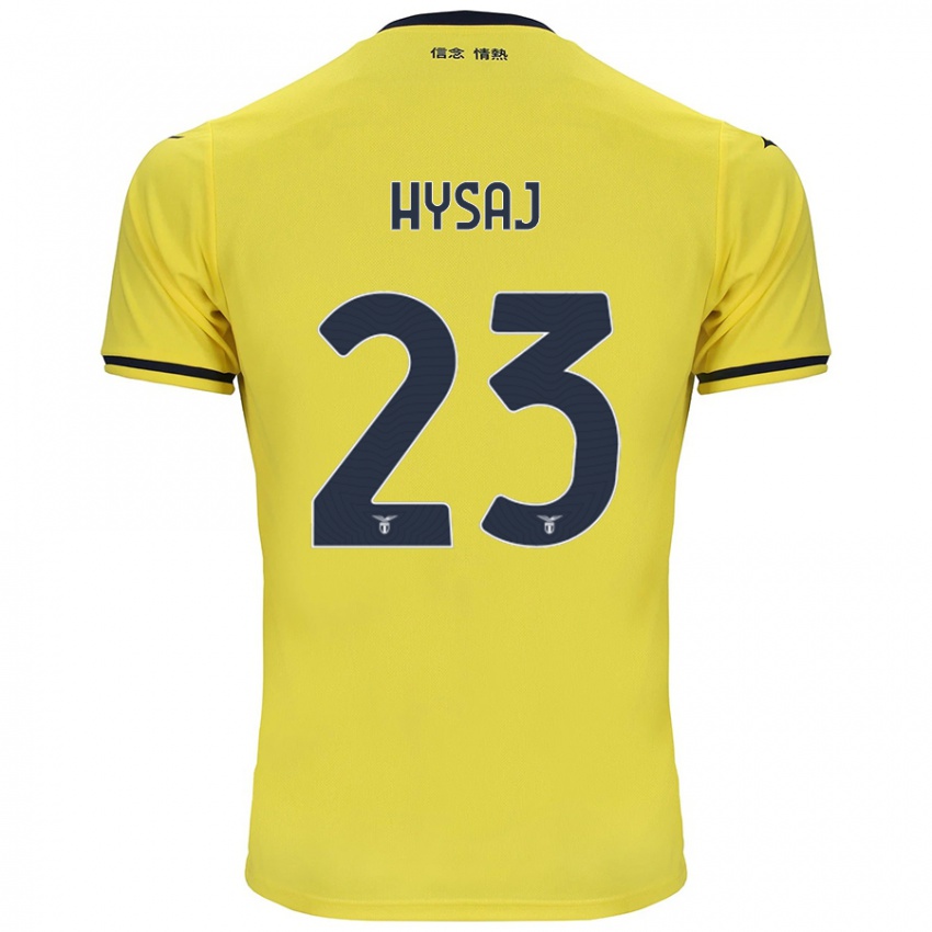 Miesten Elseid Hysaj #23 Keltainen Vieraspaita 2024/25 Lyhythihainen Paita T-Paita