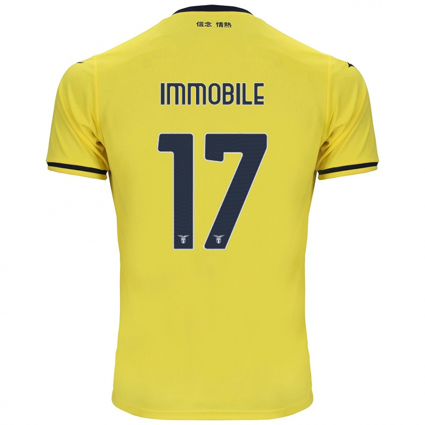 Miesten Ciro Immobile #17 Keltainen Vieraspaita 2024/25 Lyhythihainen Paita T-Paita