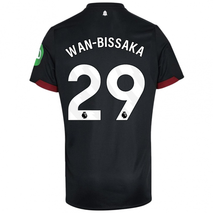 Naisten Aaron Wan-Bissaka #29 Musta Valkoinen Vieraspaita 2024/25 Lyhythihainen Paita T-Paita