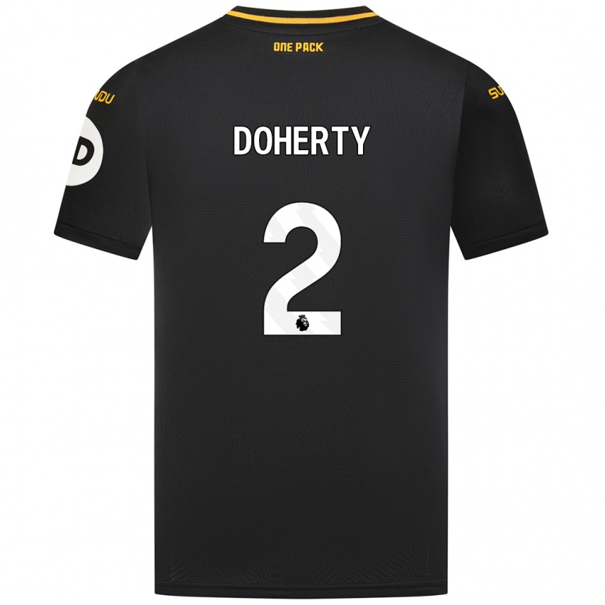 Naisten Matt Doherty #2 Musta Vieraspaita 2024/25 Lyhythihainen Paita T-Paita