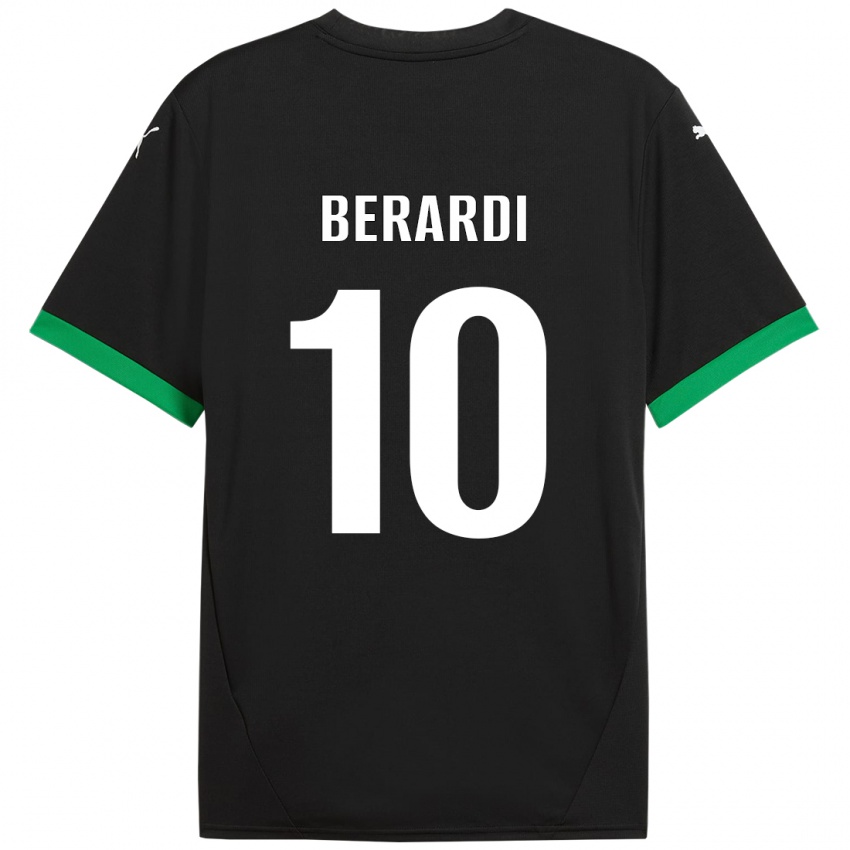 Lapset Domenico Berardi #10 Musta Tummanvihreä Kotipaita 2024/25 Lyhythihainen Paita T-Paita