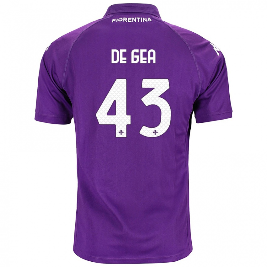 Lapset David De Gea #43 Violetti Kotipaita 2024/25 Lyhythihainen Paita T-Paita