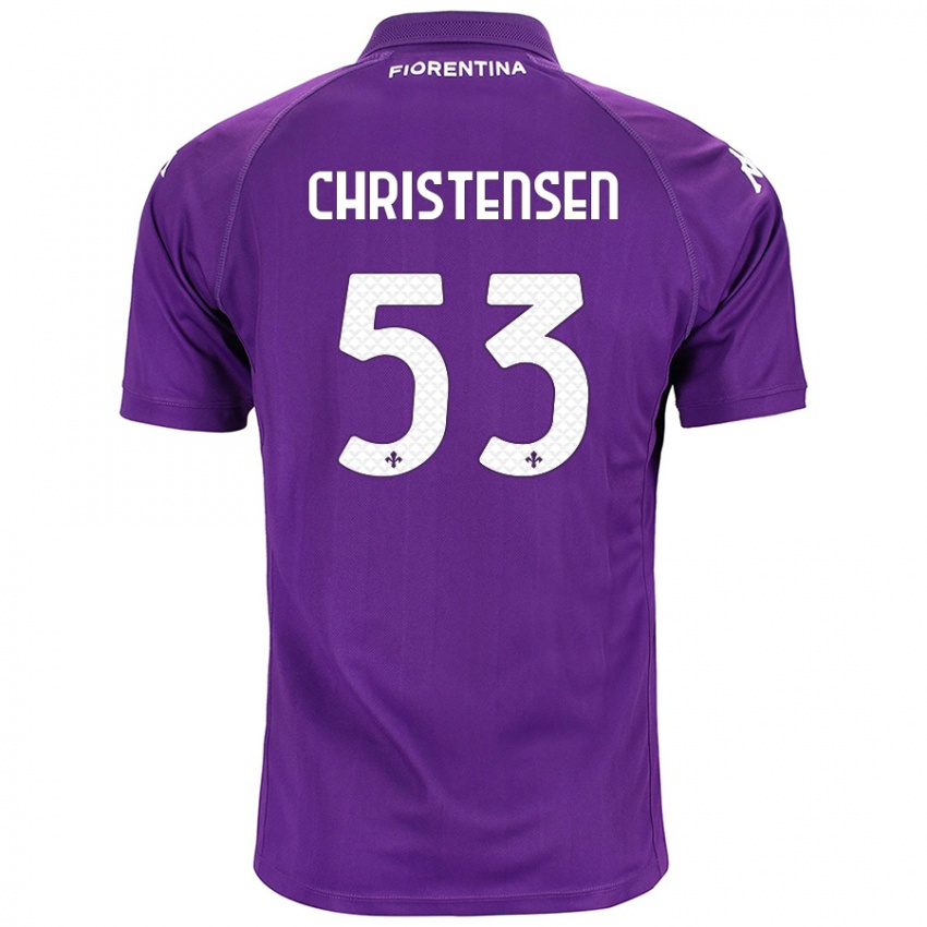 Lapset Oliver Christensen #53 Violetti Kotipaita 2024/25 Lyhythihainen Paita T-Paita