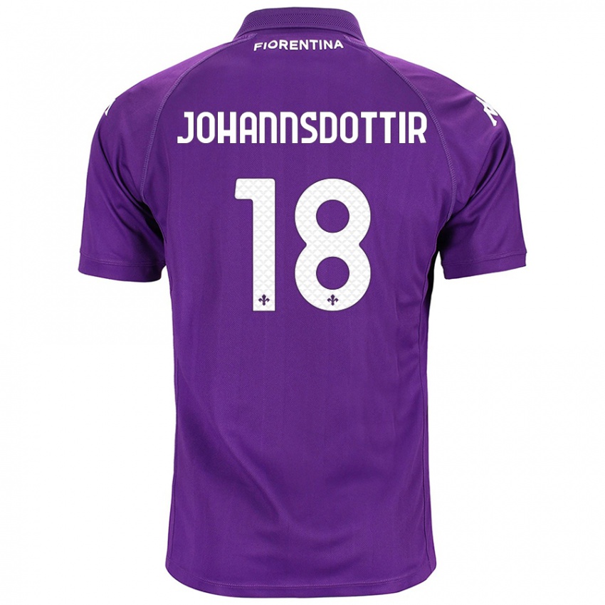 Lapset Alexandra Jóhannsdóttir #18 Violetti Kotipaita 2024/25 Lyhythihainen Paita T-Paita