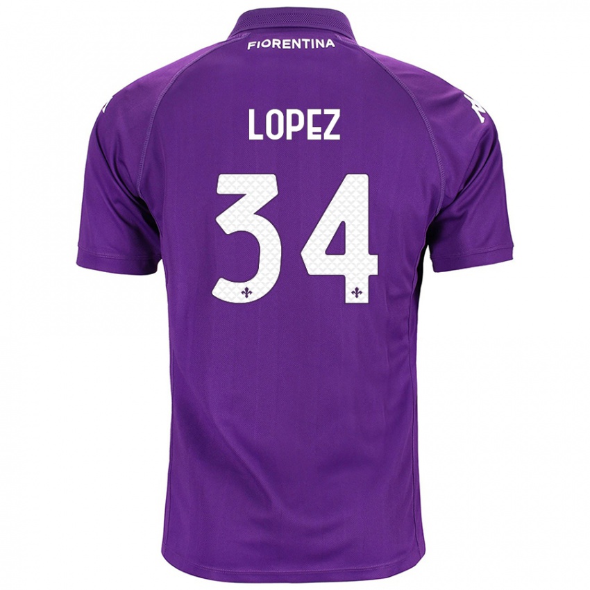 Lapset Lucas López #34 Violetti Kotipaita 2024/25 Lyhythihainen Paita T-Paita