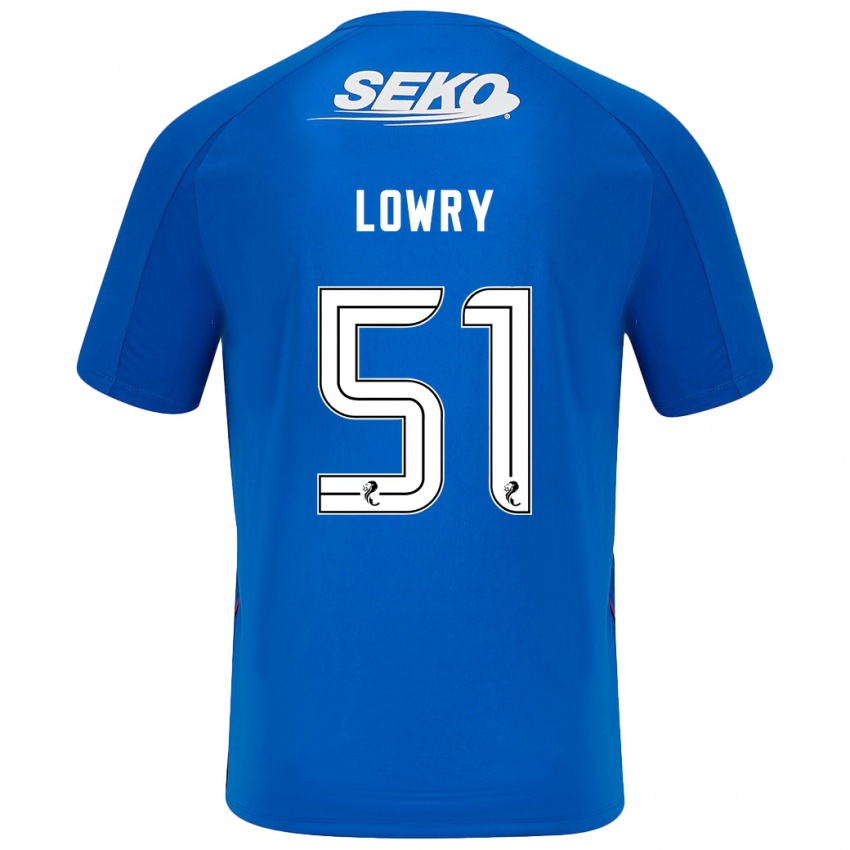 Lapset Alex Lowry #51 Tummansininen Kotipaita 2024/25 Lyhythihainen Paita T-Paita