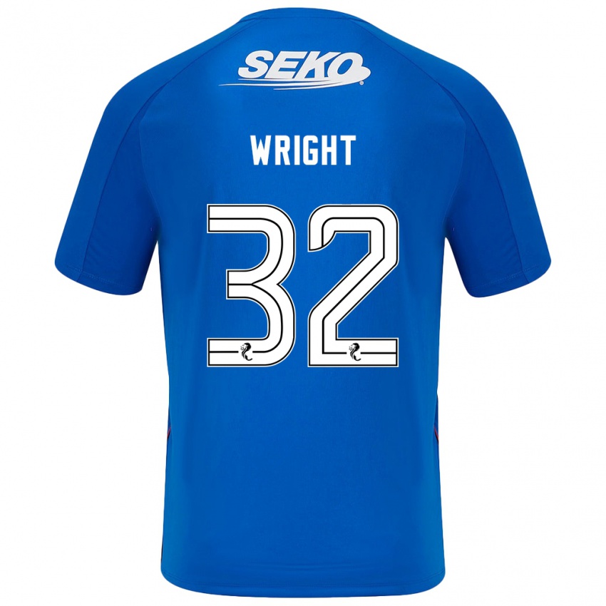 Lapset Kieran Wright #32 Tummansininen Kotipaita 2024/25 Lyhythihainen Paita T-Paita