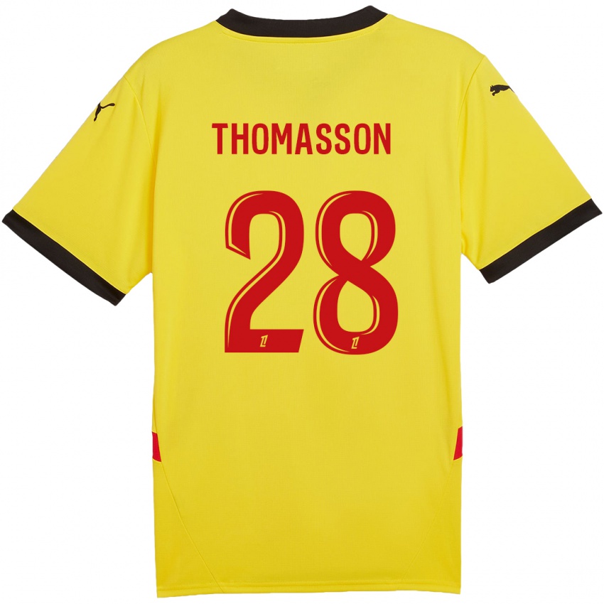 Lapset Adrien Thomasson #28 Keltainen Punainen Kotipaita 2024/25 Lyhythihainen Paita T-Paita