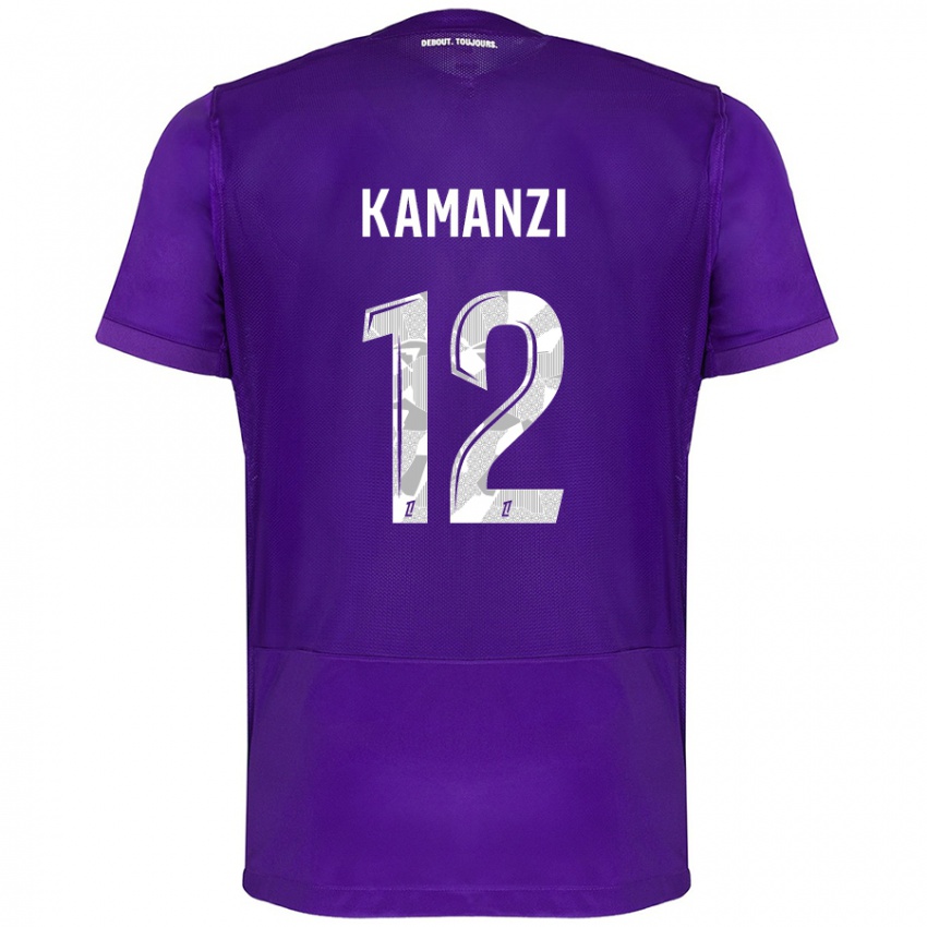 Lapset Warren Kamanzi #12 Violetti Valkoinen Kotipaita 2024/25 Lyhythihainen Paita T-Paita