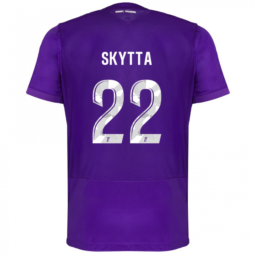 Lapset Naatan Skyttä #22 Violetti Valkoinen Kotipaita 2024/25 Lyhythihainen Paita T-Paita