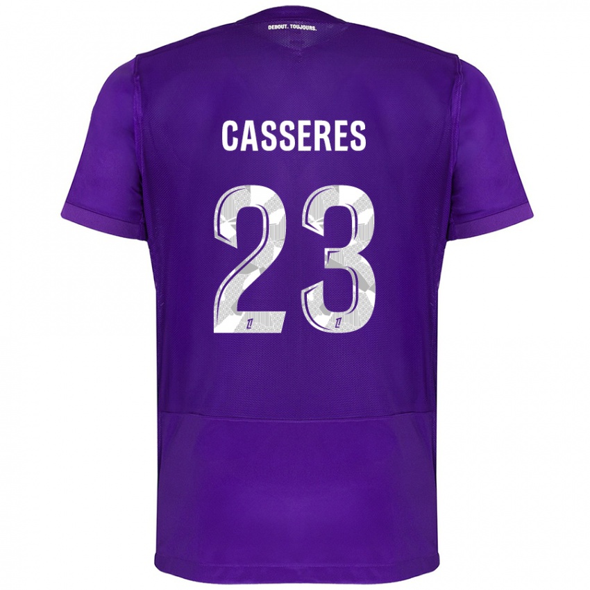 Lapset Cristian Cásseres Jr. #23 Violetti Valkoinen Kotipaita 2024/25 Lyhythihainen Paita T-Paita