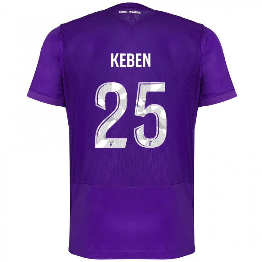 Lapset Kévin Keben #25 Violetti Valkoinen Kotipaita 2024/25 Lyhythihainen Paita T-Paita