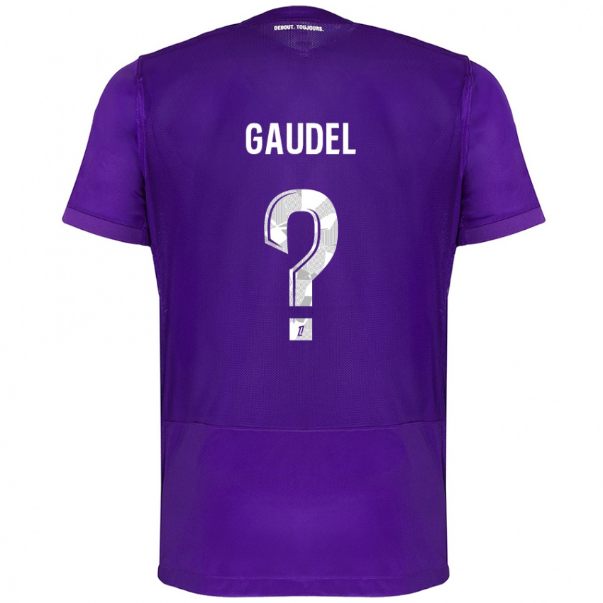 Lapset Raphaël Gaudel #0 Violetti Valkoinen Kotipaita 2024/25 Lyhythihainen Paita T-Paita