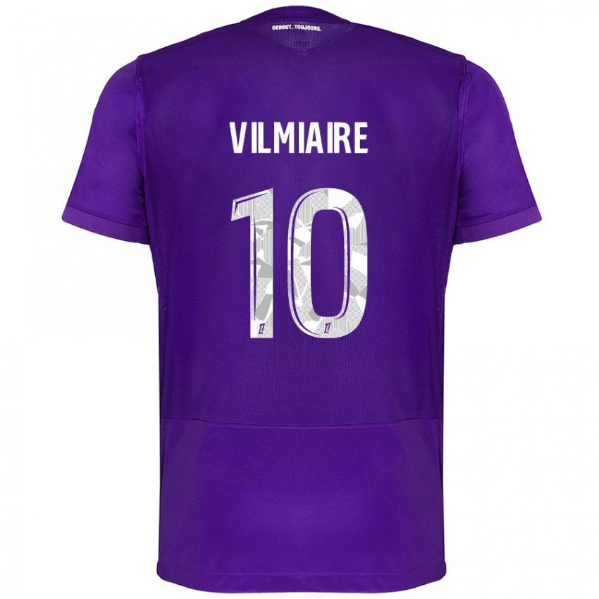 Lapset Kelly Vilmiaire #10 Violetti Valkoinen Kotipaita 2024/25 Lyhythihainen Paita T-Paita