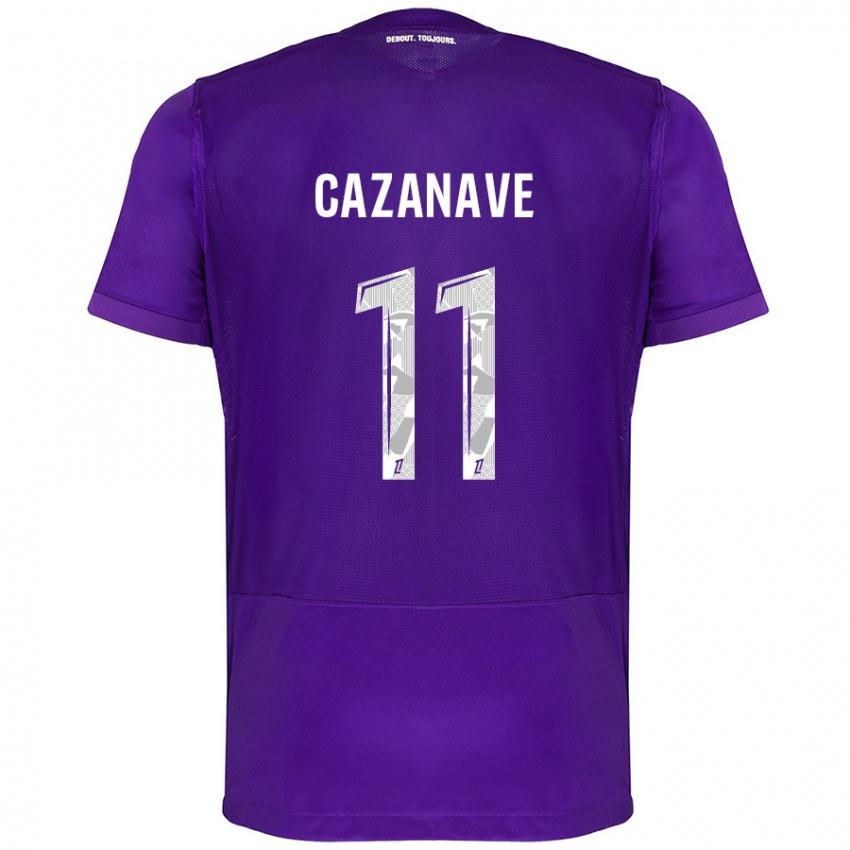 Lapset Julie Cazanave #11 Violetti Valkoinen Kotipaita 2024/25 Lyhythihainen Paita T-Paita