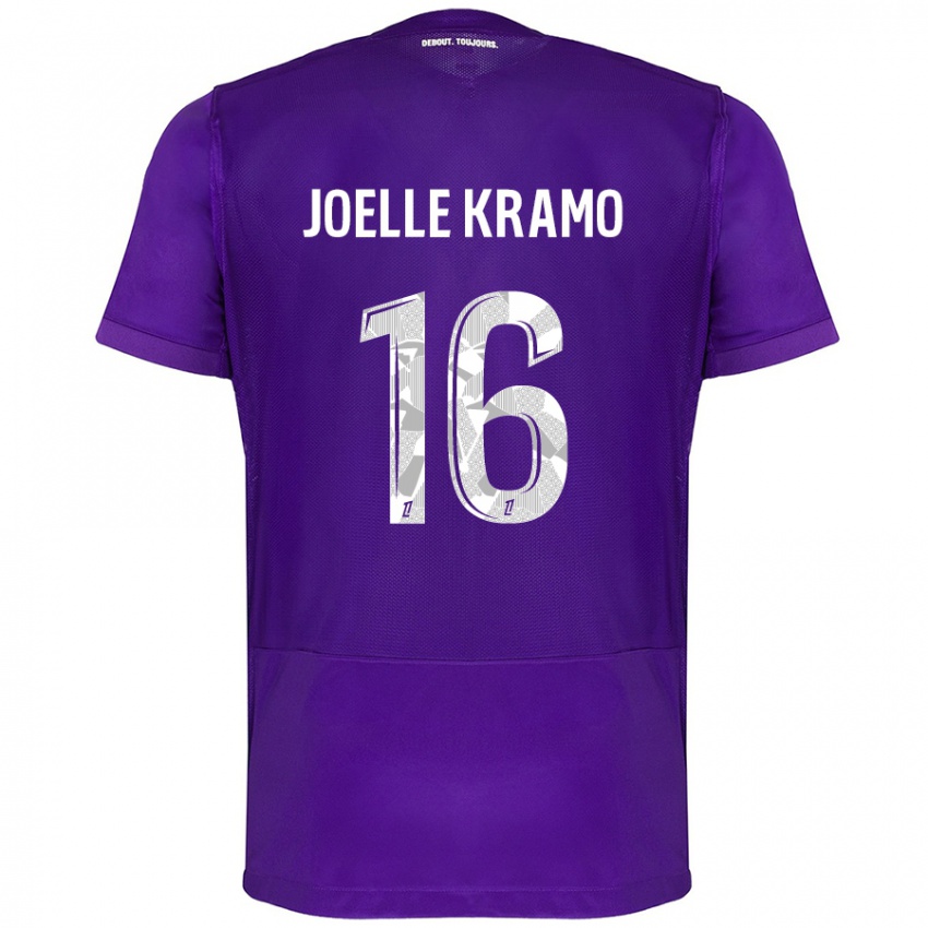 Lapset Marie Joelle Kramo #16 Violetti Valkoinen Kotipaita 2024/25 Lyhythihainen Paita T-Paita