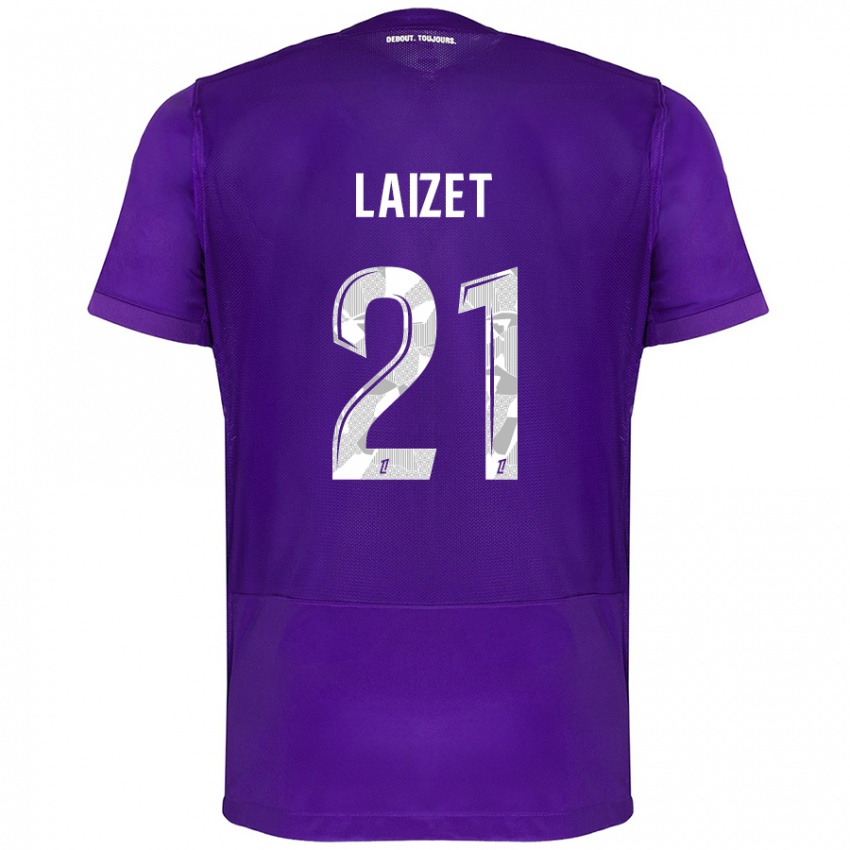 Lapset Emma Laizet #21 Violetti Valkoinen Kotipaita 2024/25 Lyhythihainen Paita T-Paita