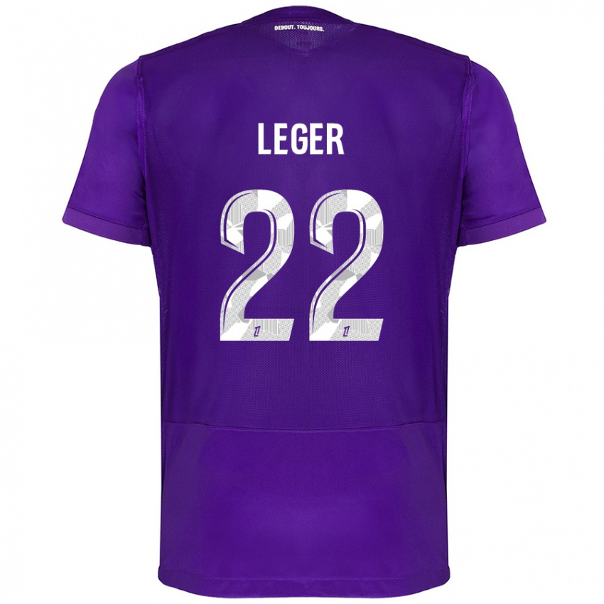 Lapset Christelle Léger #22 Violetti Valkoinen Kotipaita 2024/25 Lyhythihainen Paita T-Paita