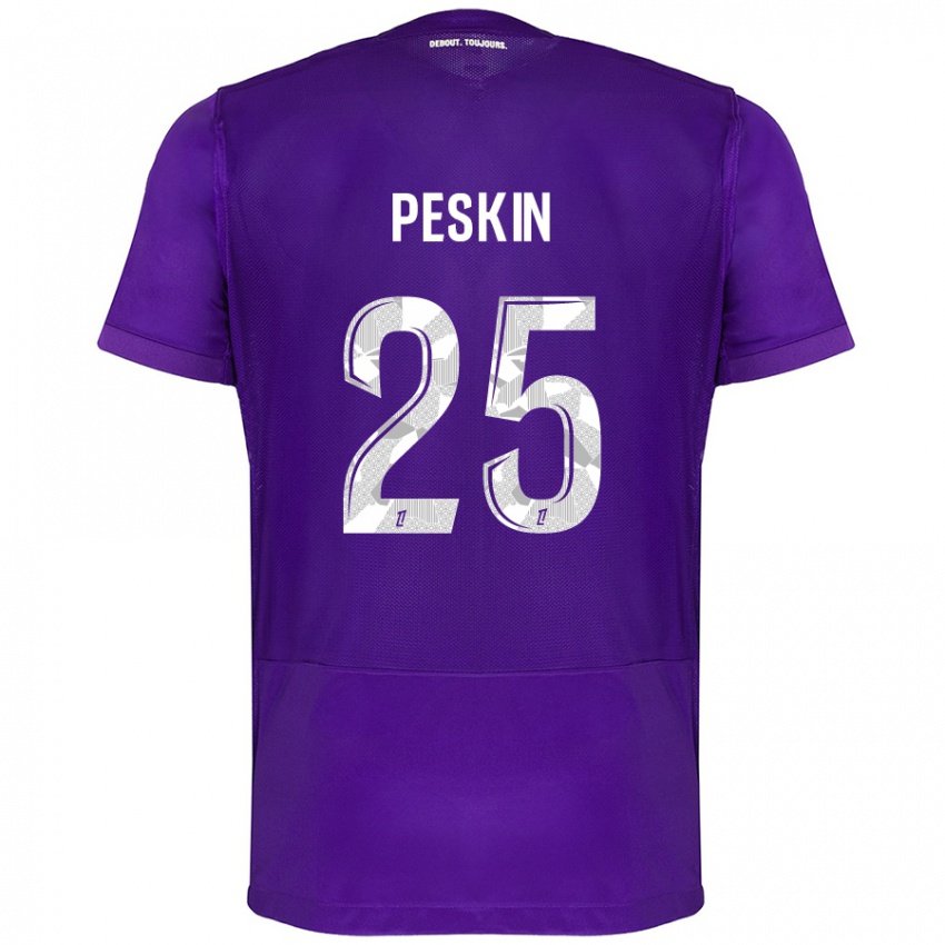 Lapset Kelso Peskin #25 Violetti Valkoinen Kotipaita 2024/25 Lyhythihainen Paita T-Paita