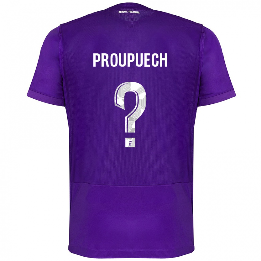 Lapset Lucas Proupuech #0 Violetti Valkoinen Kotipaita 2024/25 Lyhythihainen Paita T-Paita