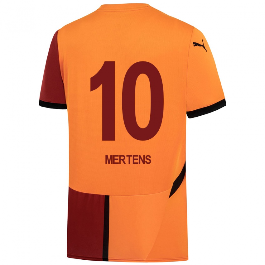 Lapset Dries Mertens #10 Keltainen Punainen Kotipaita 2024/25 Lyhythihainen Paita T-Paita