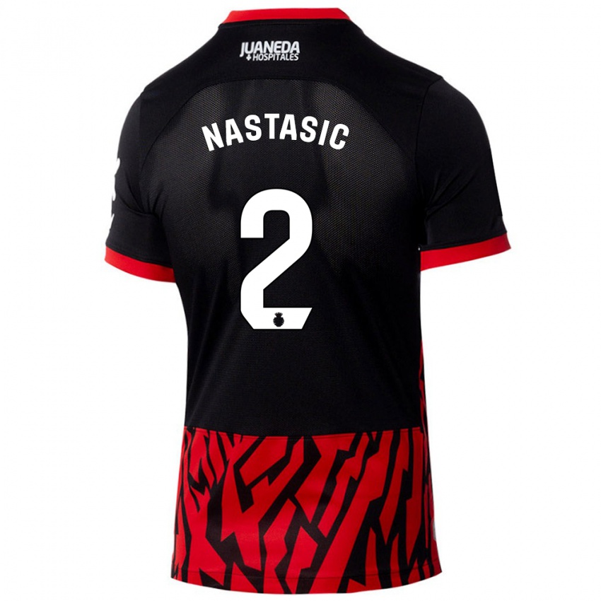 Lapset Matija Nastasic #2 Musta Punainen Kotipaita 2024/25 Lyhythihainen Paita T-Paita