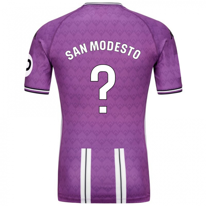 Lapset Hugo San Modesto #0 Violetti Valkoinen Kotipaita 2024/25 Lyhythihainen Paita T-Paita