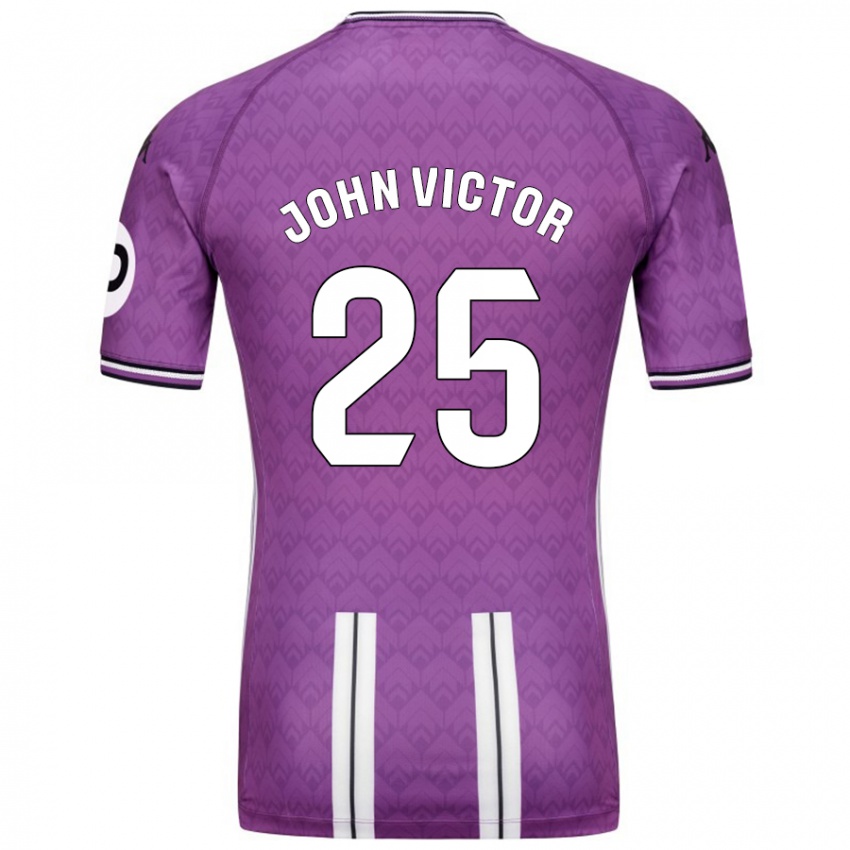 Lapset John Victor #25 Violetti Valkoinen Kotipaita 2024/25 Lyhythihainen Paita T-Paita