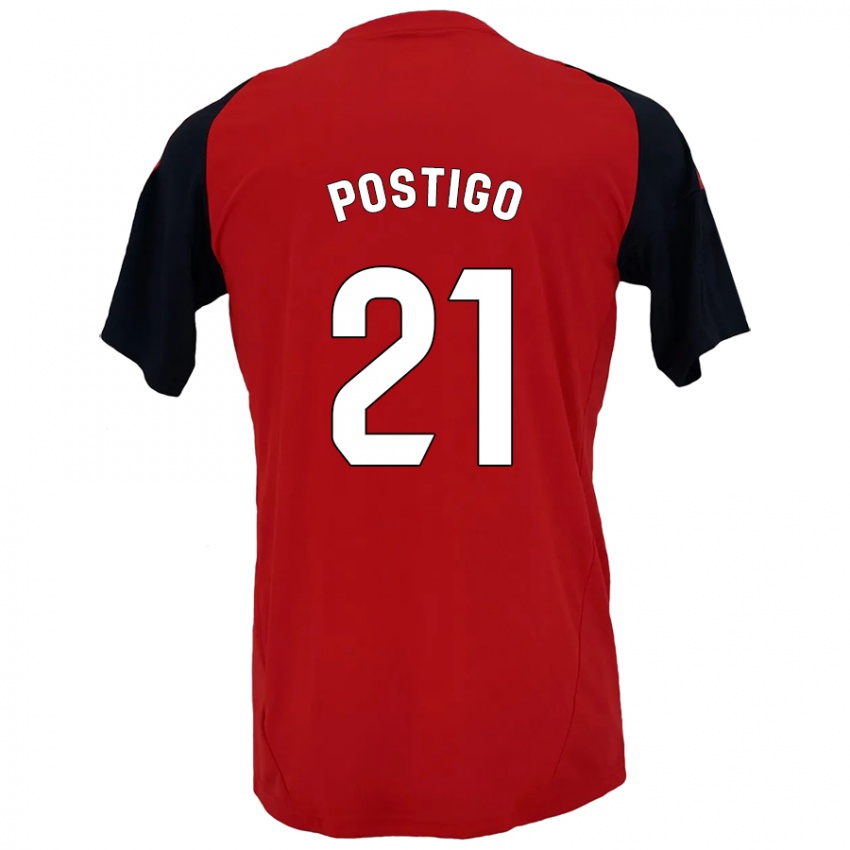 Lapset Sergio Postigo #21 Punainen Musta Kotipaita 2024/25 Lyhythihainen Paita T-Paita