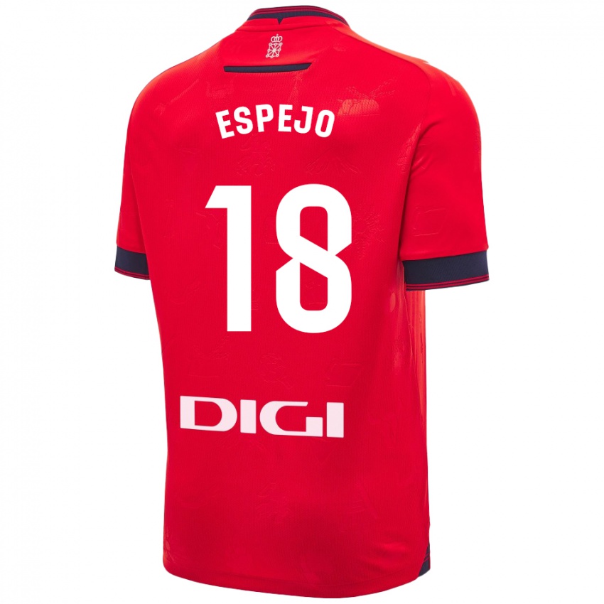 Lapset Diego Espejo #18 Punainen Valkoinen Kotipaita 2024/25 Lyhythihainen Paita T-Paita