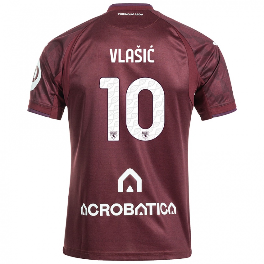 Lapset Nikola Vlasic #10 Kastanjanruskea Valkoinen Kotipaita 2024/25 Lyhythihainen Paita T-Paita