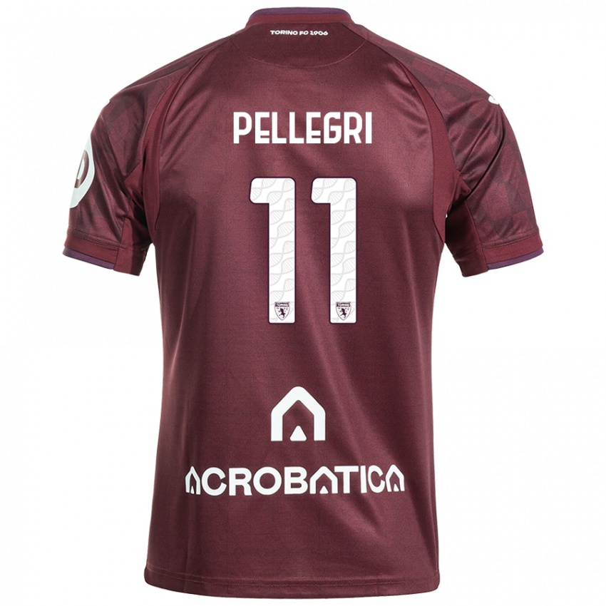 Lapset Pietro Pellegri #11 Kastanjanruskea Valkoinen Kotipaita 2024/25 Lyhythihainen Paita T-Paita