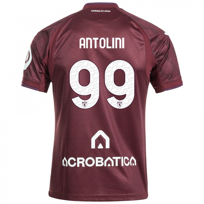 Lapset Jacopo Antolini #99 Kastanjanruskea Valkoinen Kotipaita 2024/25 Lyhythihainen Paita T-Paita