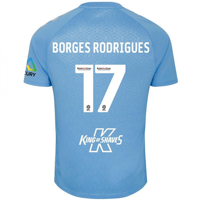 Lapset Raphael Borges Rodrigues #17 Sininen Valkoinen Kotipaita 2024/25 Lyhythihainen Paita T-Paita