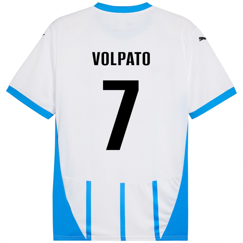 Lapset Cristian Volpato #7 Valkoinen Sininen Vieraspaita 2024/25 Lyhythihainen Paita T-Paita