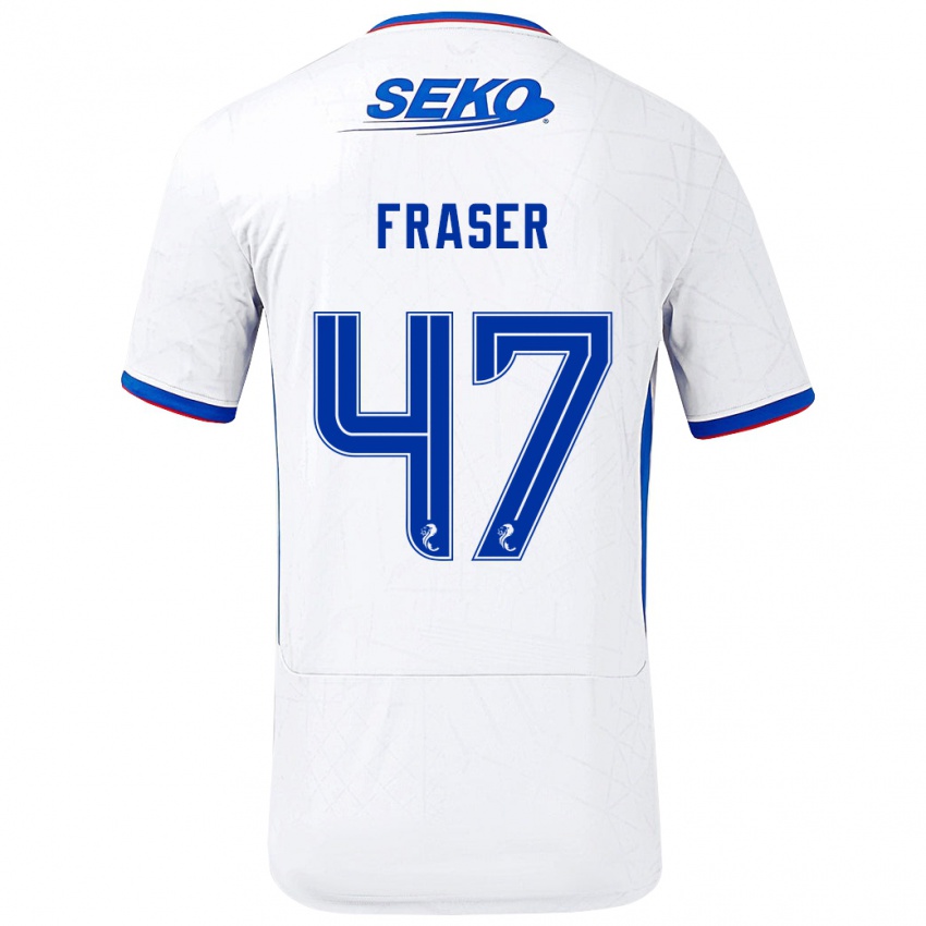 Lapset Robbie Fraser #47 Valkoinen Sininen Vieraspaita 2024/25 Lyhythihainen Paita T-Paita