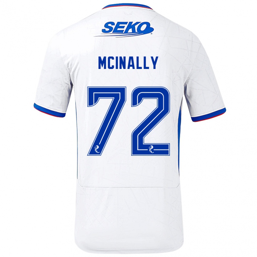 Lapset Darren Mcinally #72 Valkoinen Sininen Vieraspaita 2024/25 Lyhythihainen Paita T-Paita