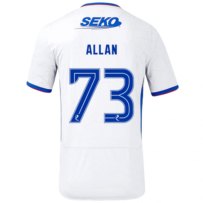 Lapset Connor Allan #73 Valkoinen Sininen Vieraspaita 2024/25 Lyhythihainen Paita T-Paita