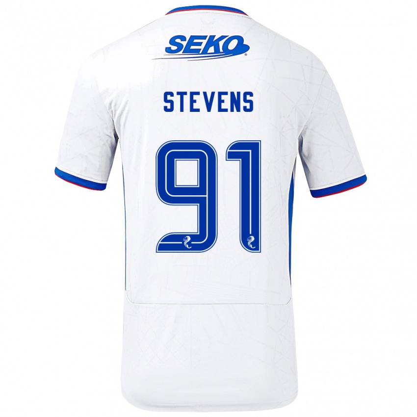 Lapset Archie Stevens #91 Valkoinen Sininen Vieraspaita 2024/25 Lyhythihainen Paita T-Paita