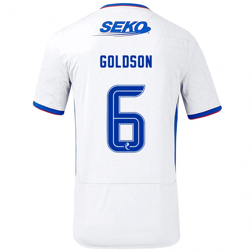 Lapset Connor Goldson #6 Valkoinen Sininen Vieraspaita 2024/25 Lyhythihainen Paita T-Paita