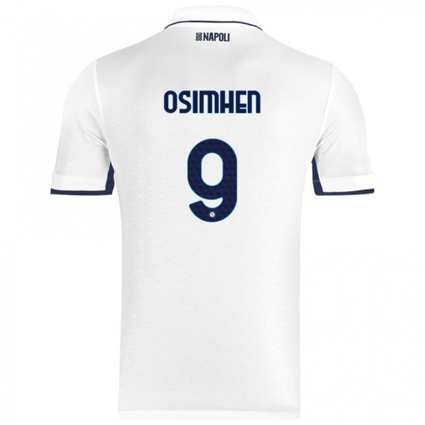 Lapset Victor Osimhen #9 Valkoinen Royal Blue Vieraspaita 2024/25 Lyhythihainen Paita T-Paita