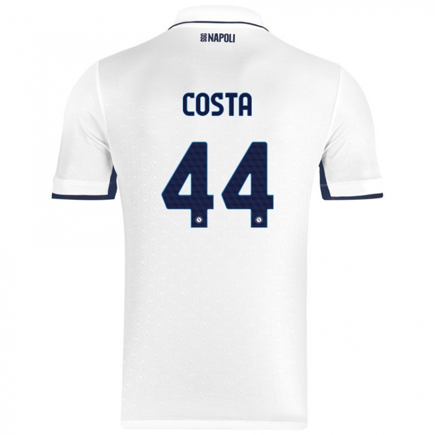 Lapset Filippo Costa #44 Valkoinen Royal Blue Vieraspaita 2024/25 Lyhythihainen Paita T-Paita