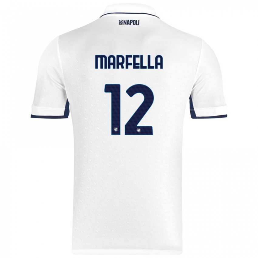 Lapset Davide Marfella #12 Valkoinen Royal Blue Vieraspaita 2024/25 Lyhythihainen Paita T-Paita