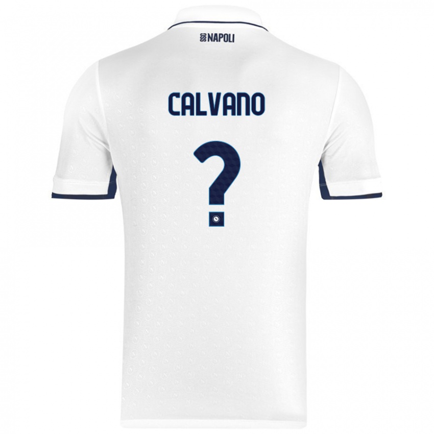 Lapset Giovanni Calvano #0 Valkoinen Royal Blue Vieraspaita 2024/25 Lyhythihainen Paita T-Paita