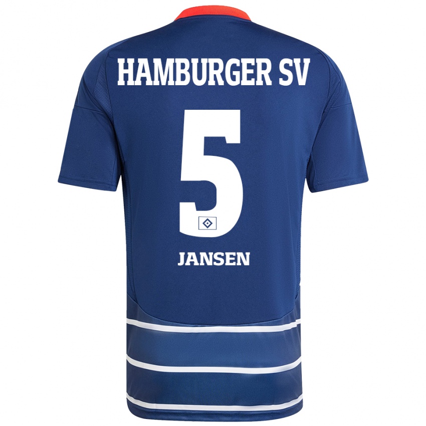 Lapset Marcell Jansen #5 Tummansininen Vieraspaita 2024/25 Lyhythihainen Paita T-Paita