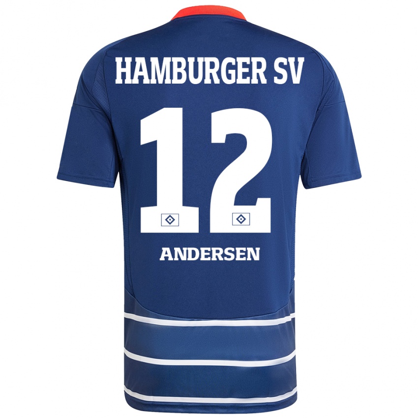 Lapset Patrick Andersen #12 Tummansininen Vieraspaita 2024/25 Lyhythihainen Paita T-Paita