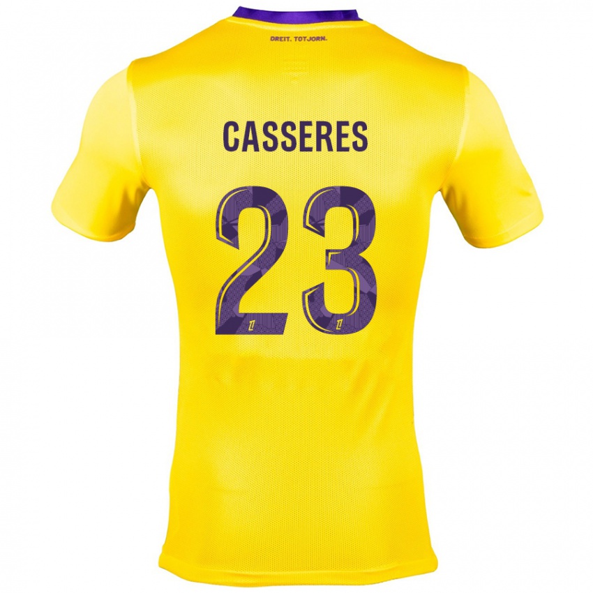 Lapset Cristian Cásseres Jr. #23 Keltainen Violetti Vieraspaita 2024/25 Lyhythihainen Paita T-Paita