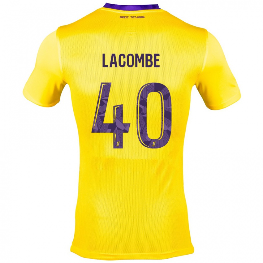 Lapset Justin Lacombe #40 Keltainen Violetti Vieraspaita 2024/25 Lyhythihainen Paita T-Paita